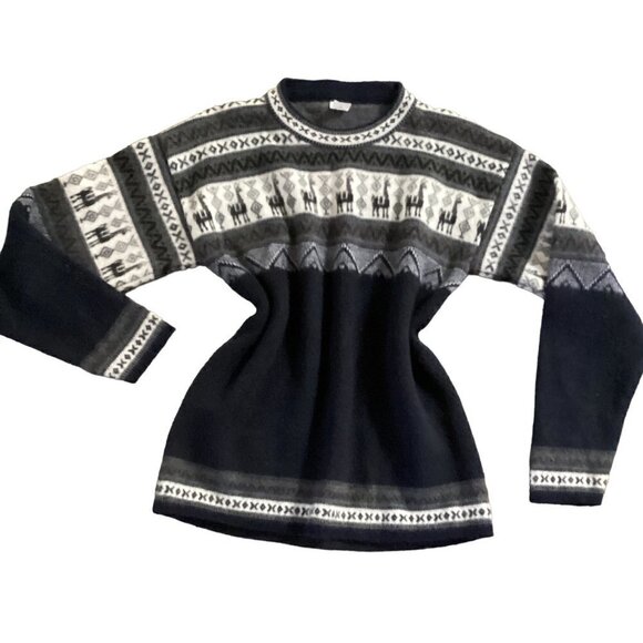 Andino Artesanias Alpaca Wool Crew Neck Sweater Sz M #86F - Picture 5 of 7